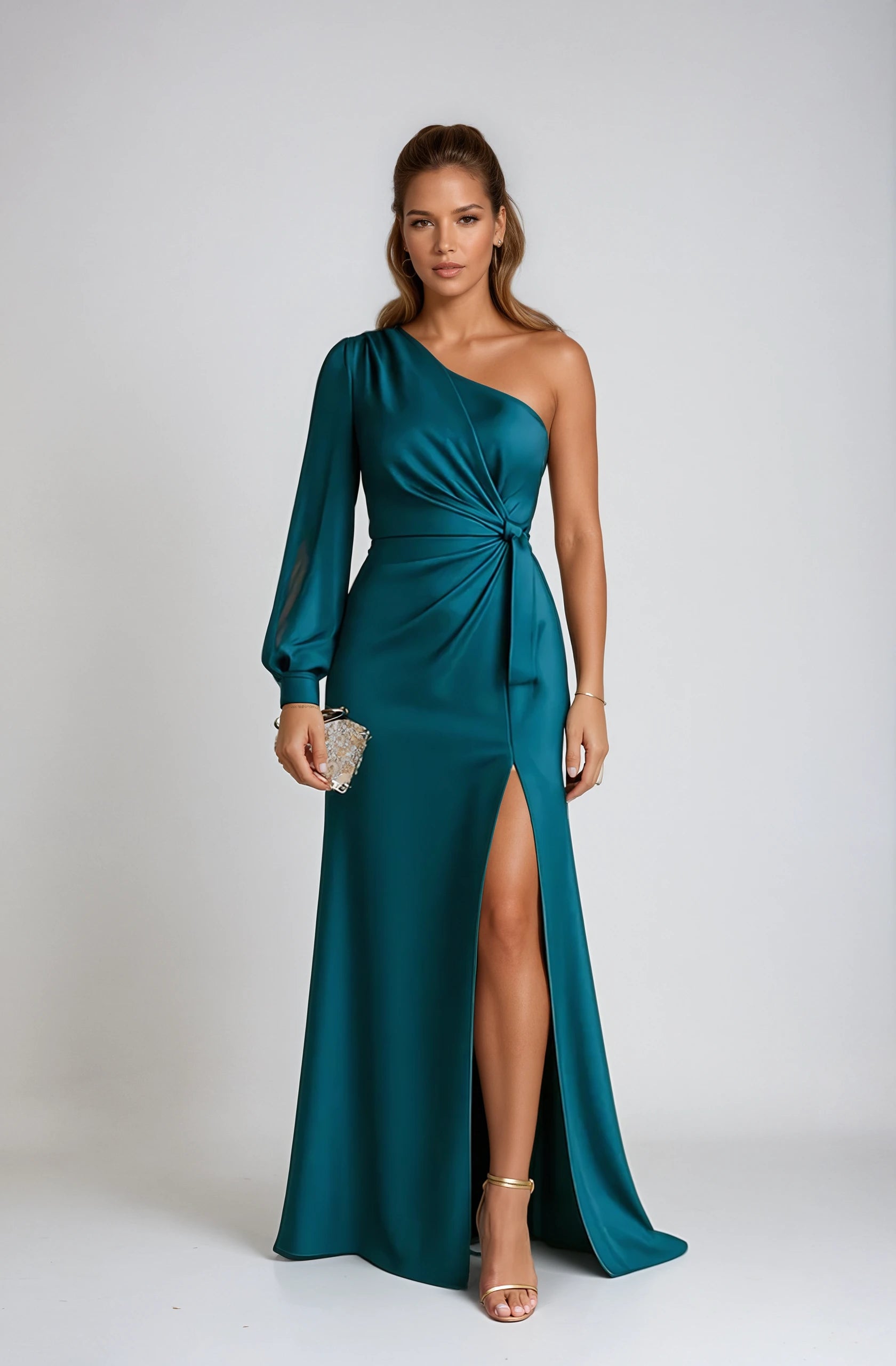 Noéras Elegante Ein-Schulter Maxi-Kleid