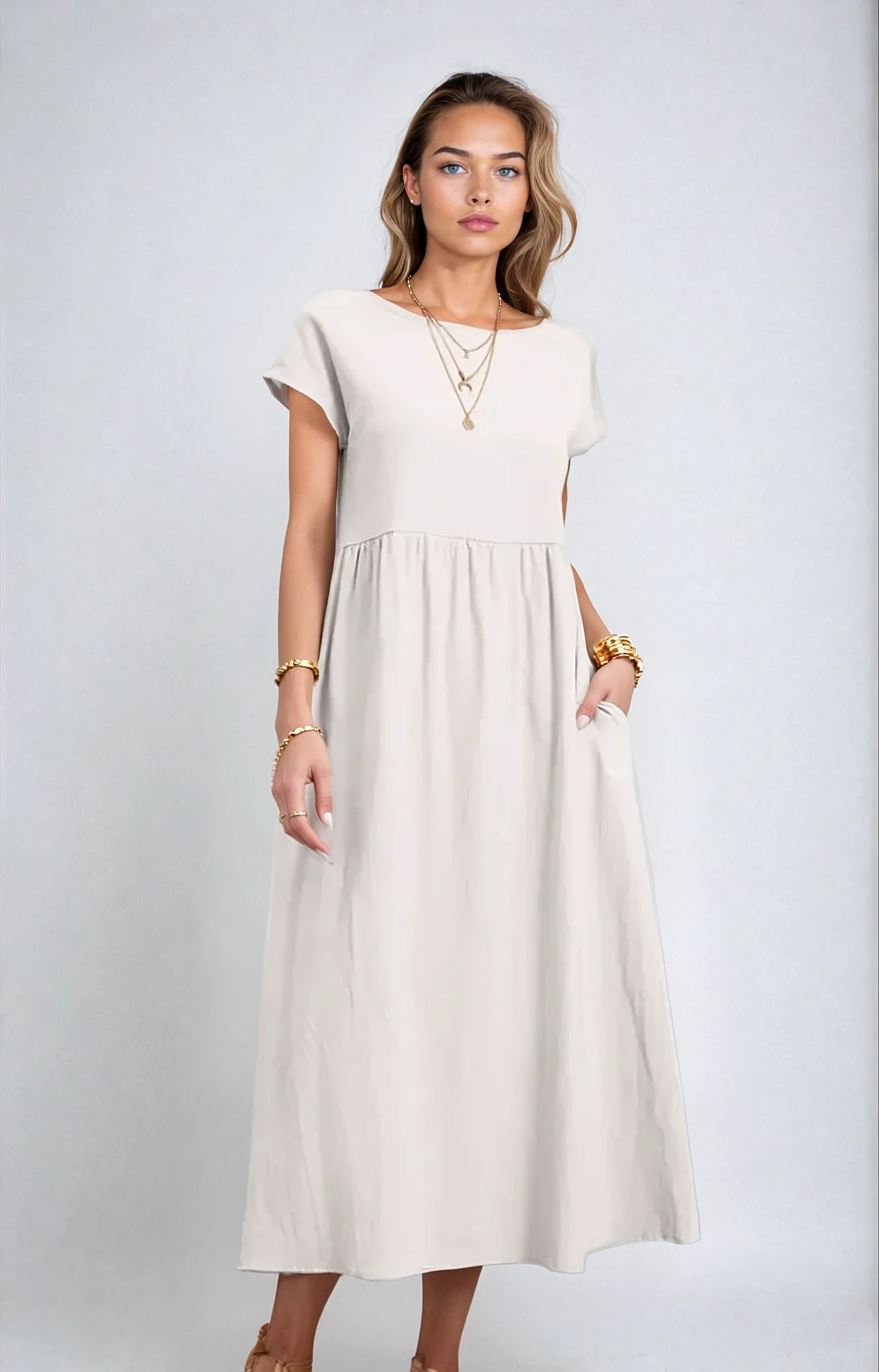 Noéras Elegante Sommer Midi Jurk
